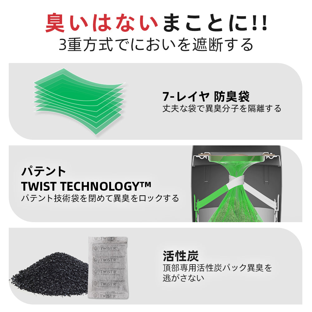 KT 臭わない 猫砂防臭ゴミ箱 (ペダル式)