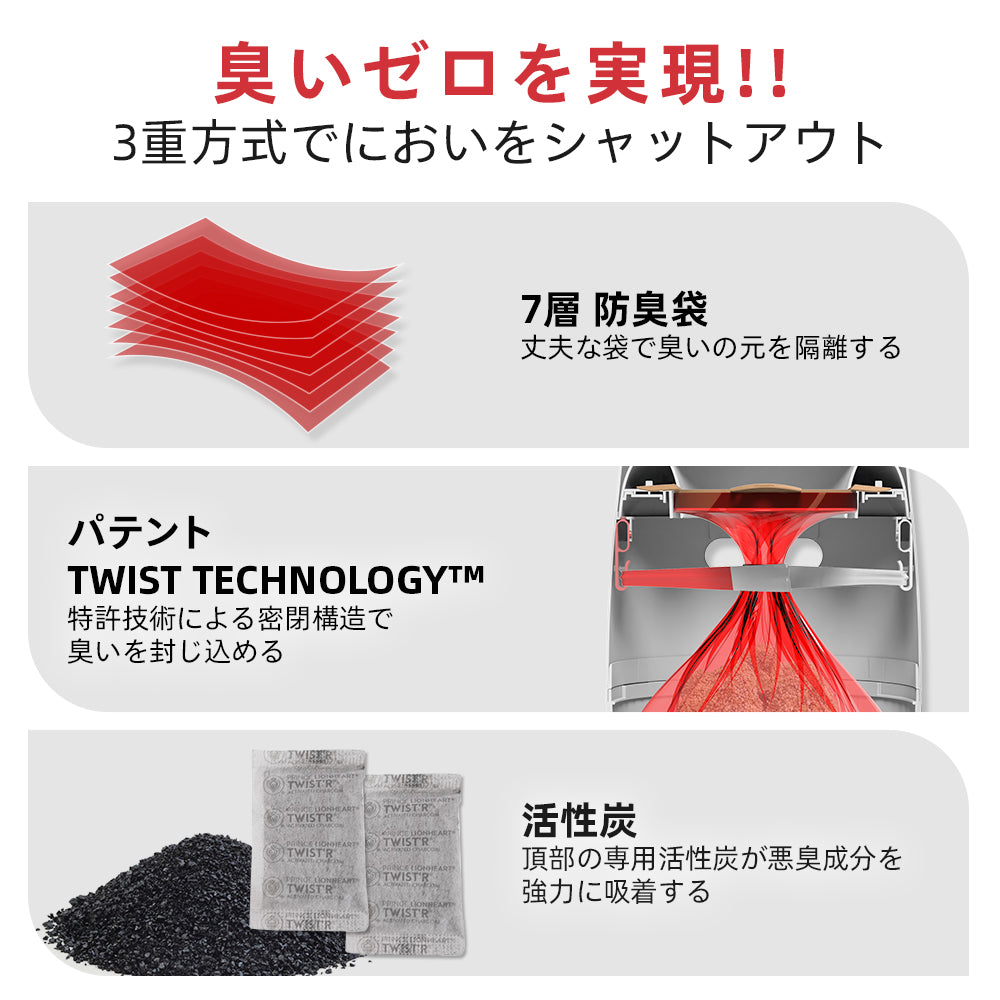 KTP 臭わない 猫砂防臭ゴミ箱 (ハンドル式)